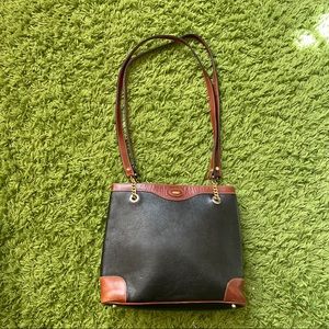 Vintage Bally black brown leather shoulder bag